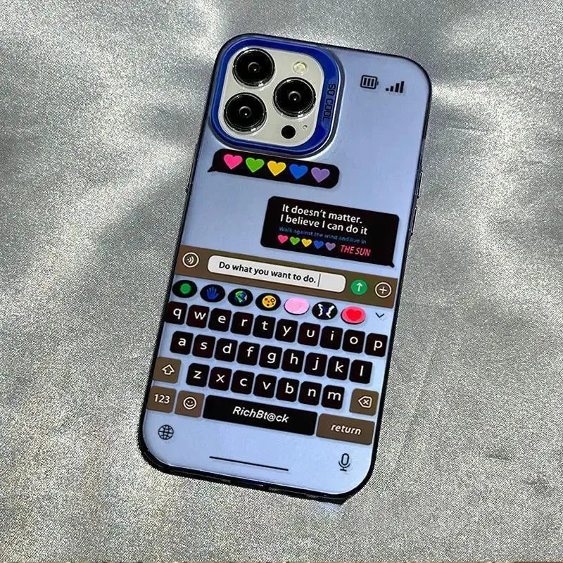 New Design Chatting Frame Phone case For iPhones - Silver Hard Back Shockproof Cover