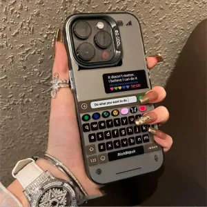 New Design Chatting Frame Phone case For iPhones - Silver Hard Back Shockproof Cover