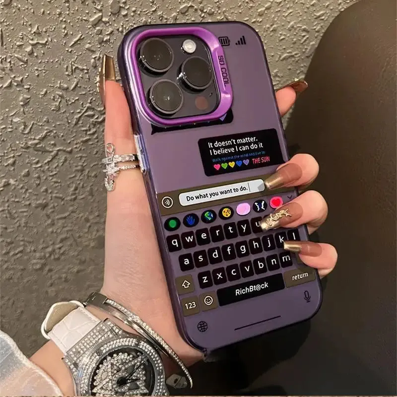 New Design Chatting Frame Phone case For iPhones - Silver Hard Back Shockproof Cover