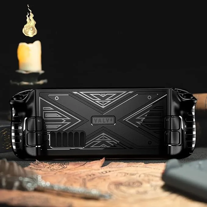 New DLseego X Texture Steam Deck Protective Case Soft TPU Cover Shock-Absorption Anti-Scratch Shell Cool Durable Skin Ergonomics Non-Slip Grip - X Frosted Black