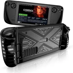 New DLseego X Texture Steam Deck Protective Case Soft TPU Cover Shock-Absorption Anti-Scratch Shell Cool Durable Skin Ergonomics Non-Slip Grip - X Frosted Black