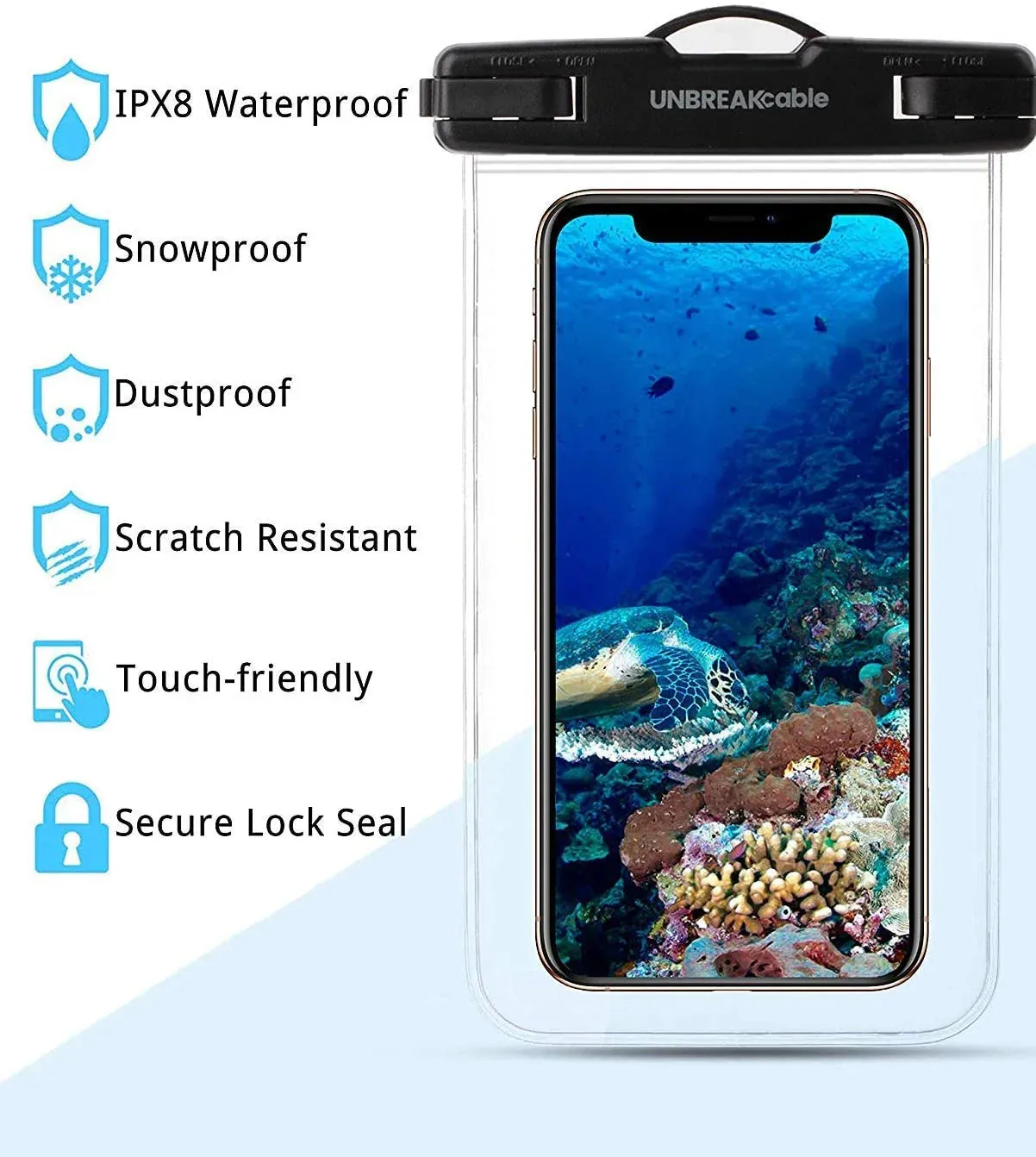 New SET OF 2 Universal IPX8 Waterproof Anti Sinking Phone Case Water Proof Bag With Lanyard Fits All Phones Up To 7.5in, also can be used as dry bag for keys, cash, cards etc! Great for Protection & taking underwater pics! Red