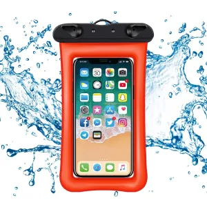 New SET OF 2 Universal IPX8 Waterproof Anti Sinking Phone Case Water Proof Bag With Lanyard Fits All Phones Up To 7.5in, also can be used as dry bag for keys, cash, cards etc! Great for Protection & taking underwater pics! Red