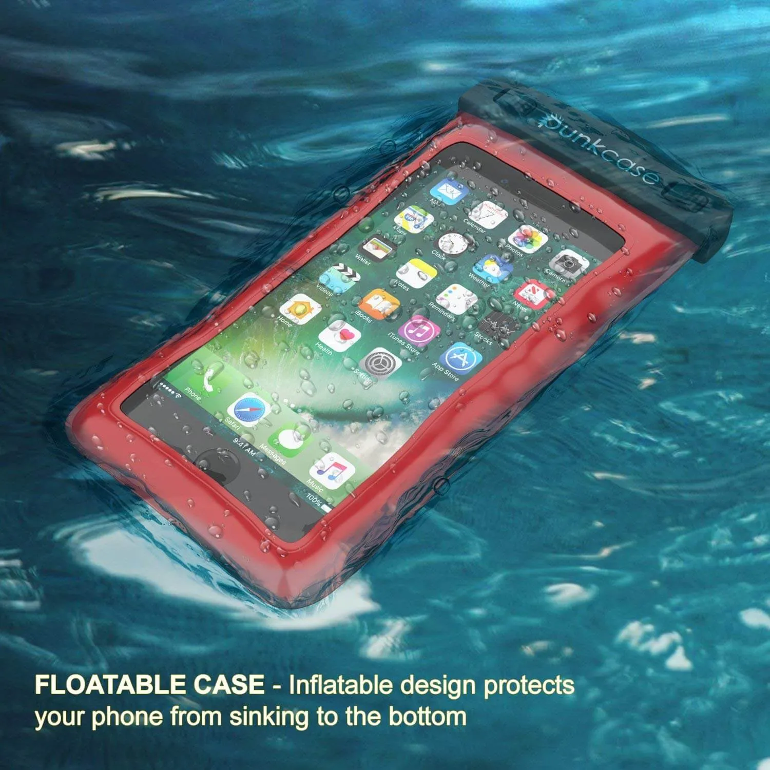 New SET OF 2 Universal IPX8 Waterproof Anti Sinking Phone Case Water Proof Bag With Lanyard Fits All Phones Up To 7.5in, also can be used as dry bag for keys, cash, cards etc! Great for Protection & taking underwater pics! Red