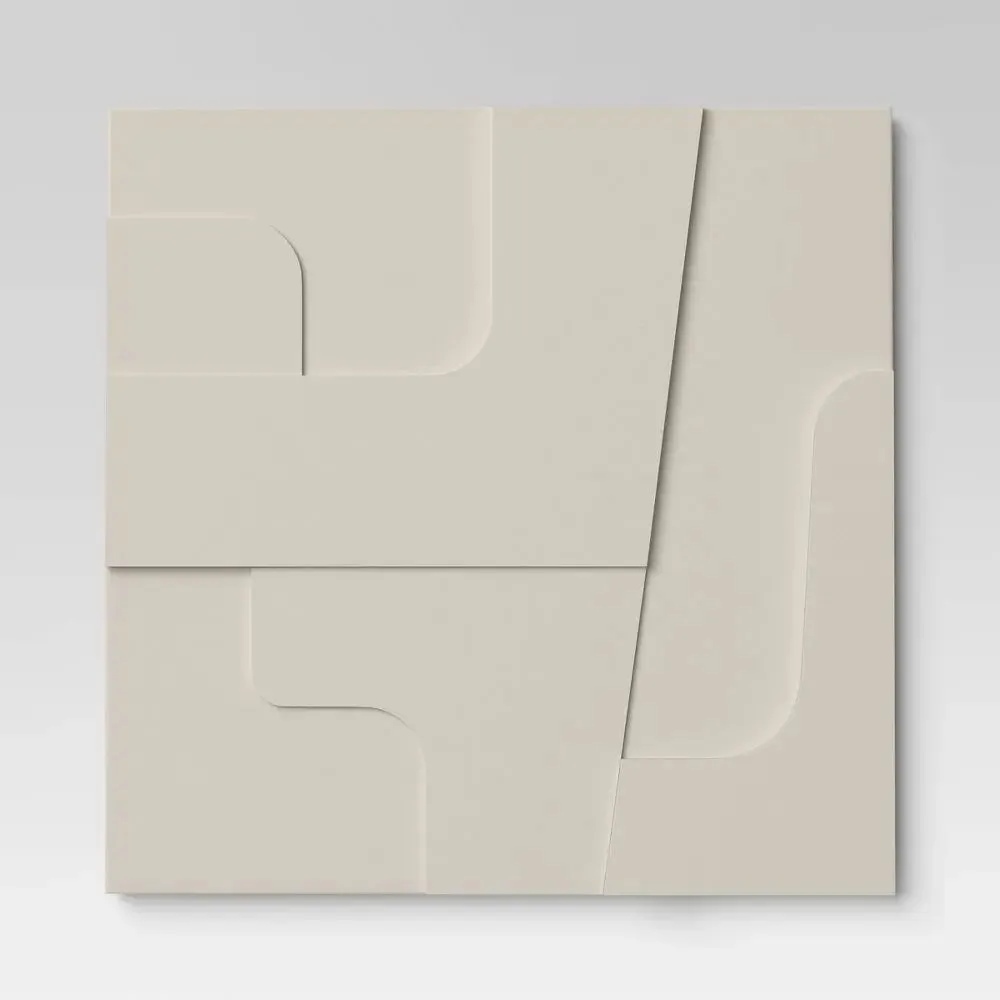 New - (Set of 4) 12" x 12" 3D Decorative Graphic Tiles White - Threshold
