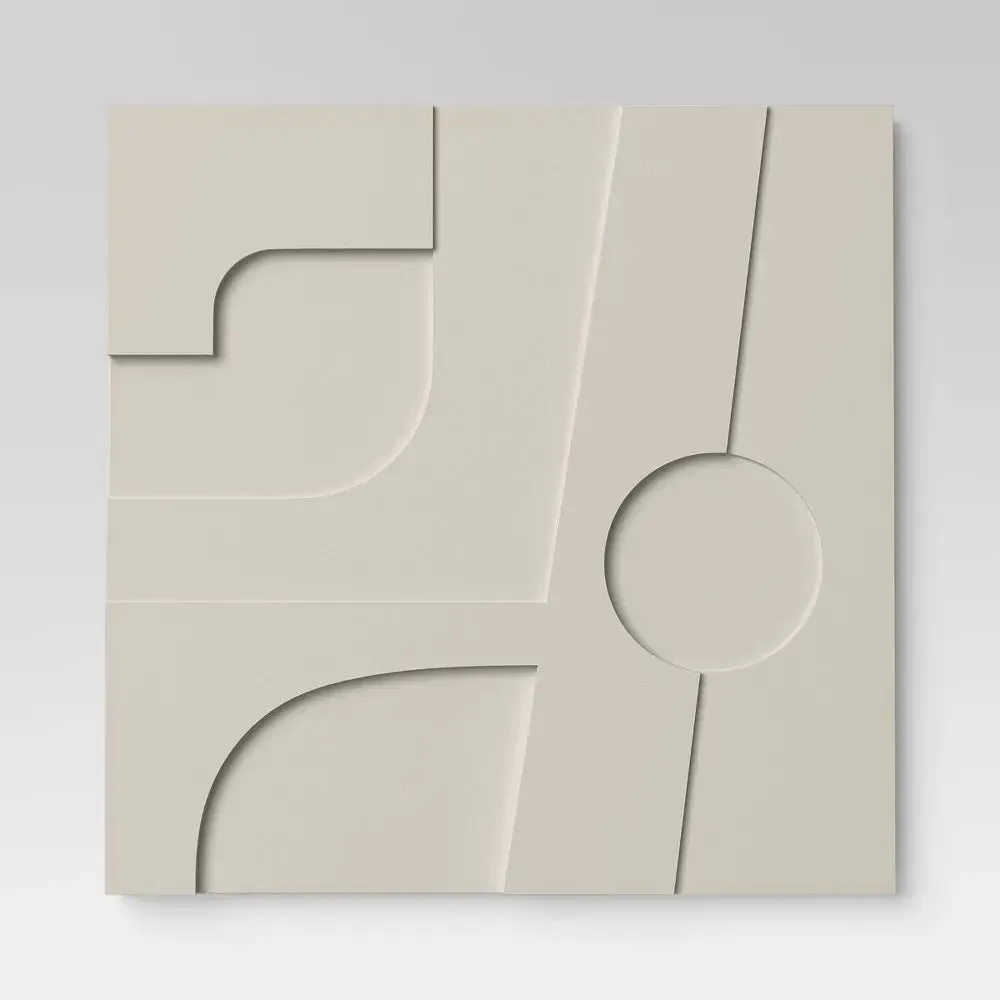 New - (Set of 4) 12" x 12" 3D Decorative Graphic Tiles White - Threshold