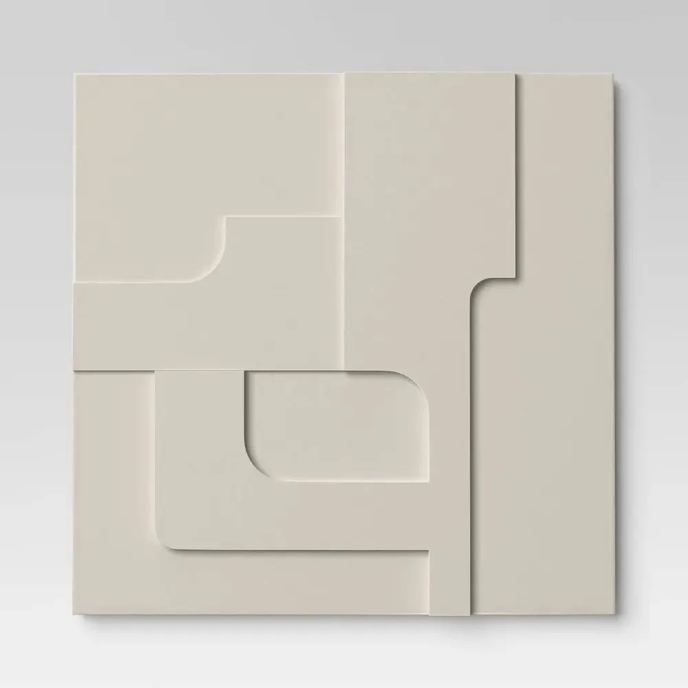 New - (Set of 4) 12" x 12" 3D Decorative Graphic Tiles White - Threshold
