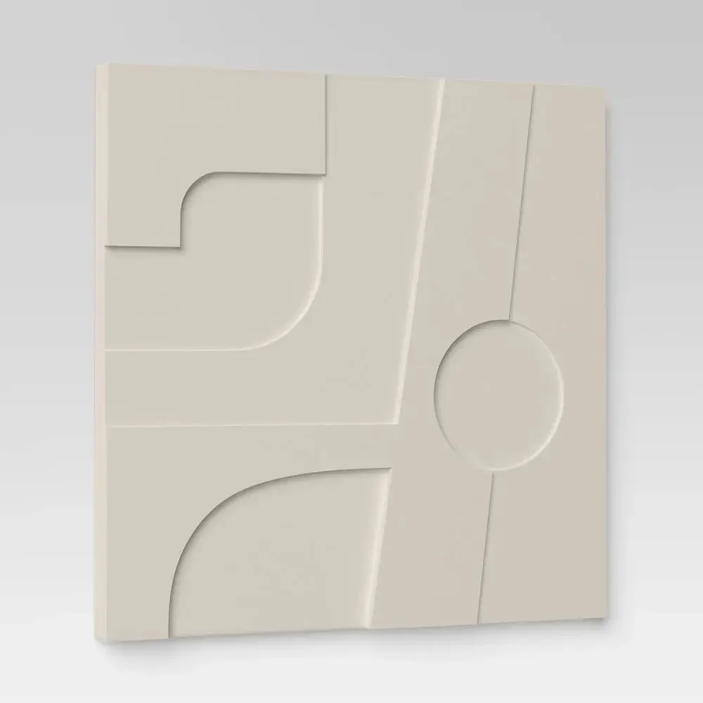 New - (Set of 4) 12" x 12" 3D Decorative Graphic Tiles White - Threshold