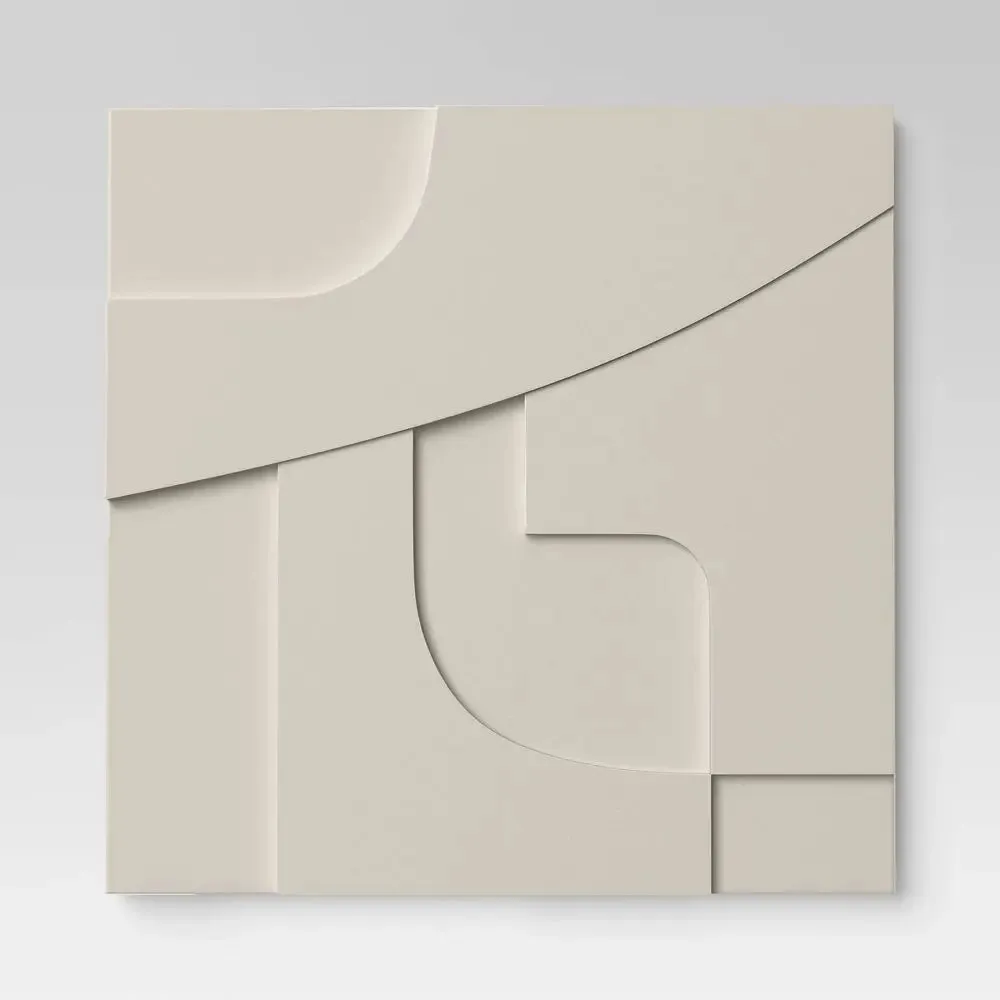 New - (Set of 4) 12" x 12" 3D Decorative Graphic Tiles White - Threshold
