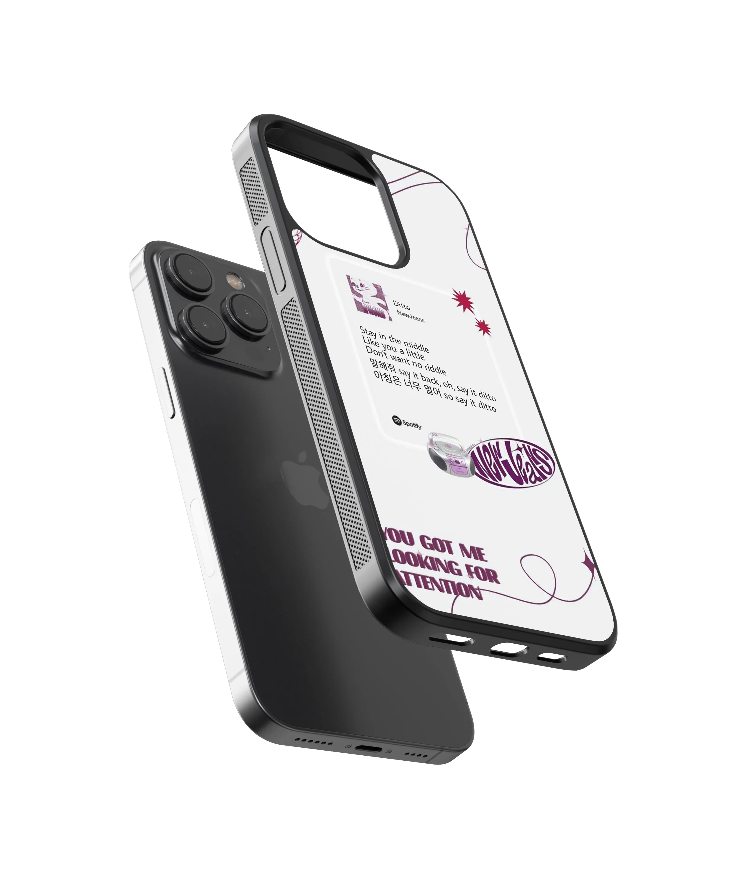 NewJeans Ditto Spotify Glass Phone Case Cover