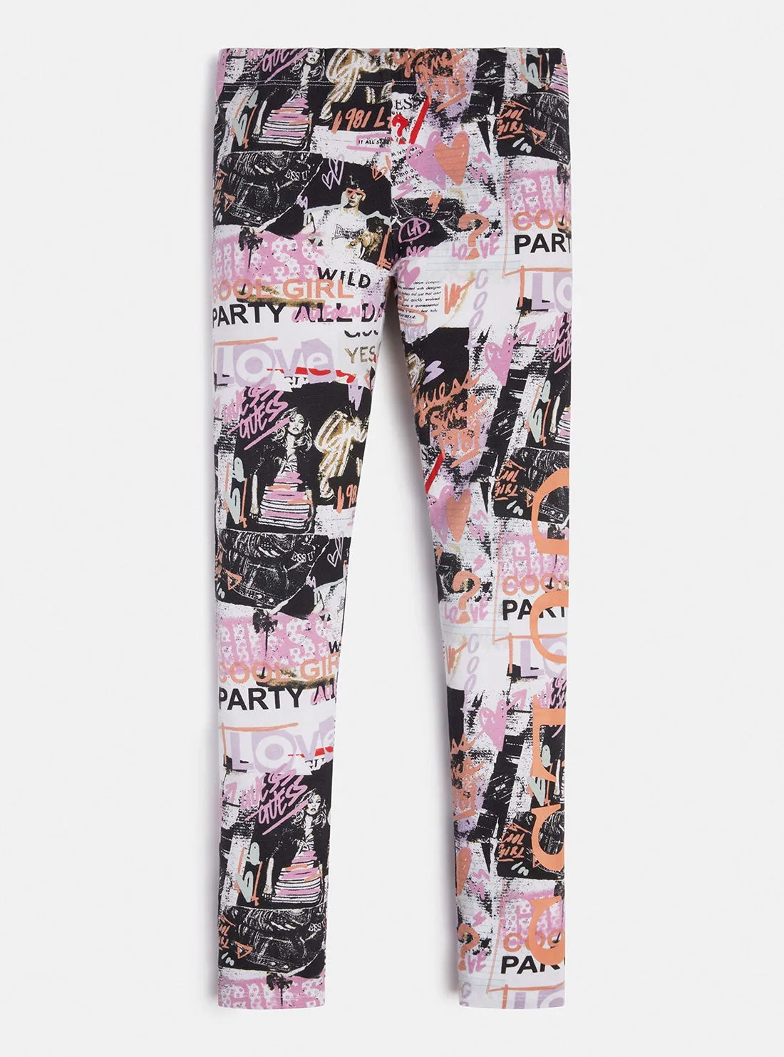 Newspaper Print Logo Leggings (7-16)