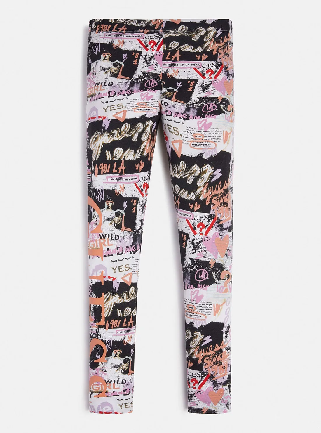 Newspaper Print Logo Leggings (7-16)