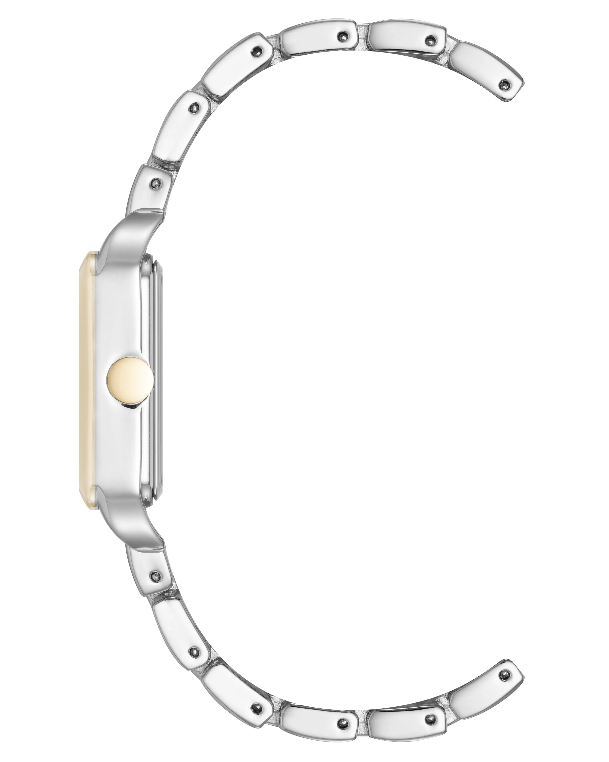 Nine West Womens Square Two-Tone Bracelet Watch