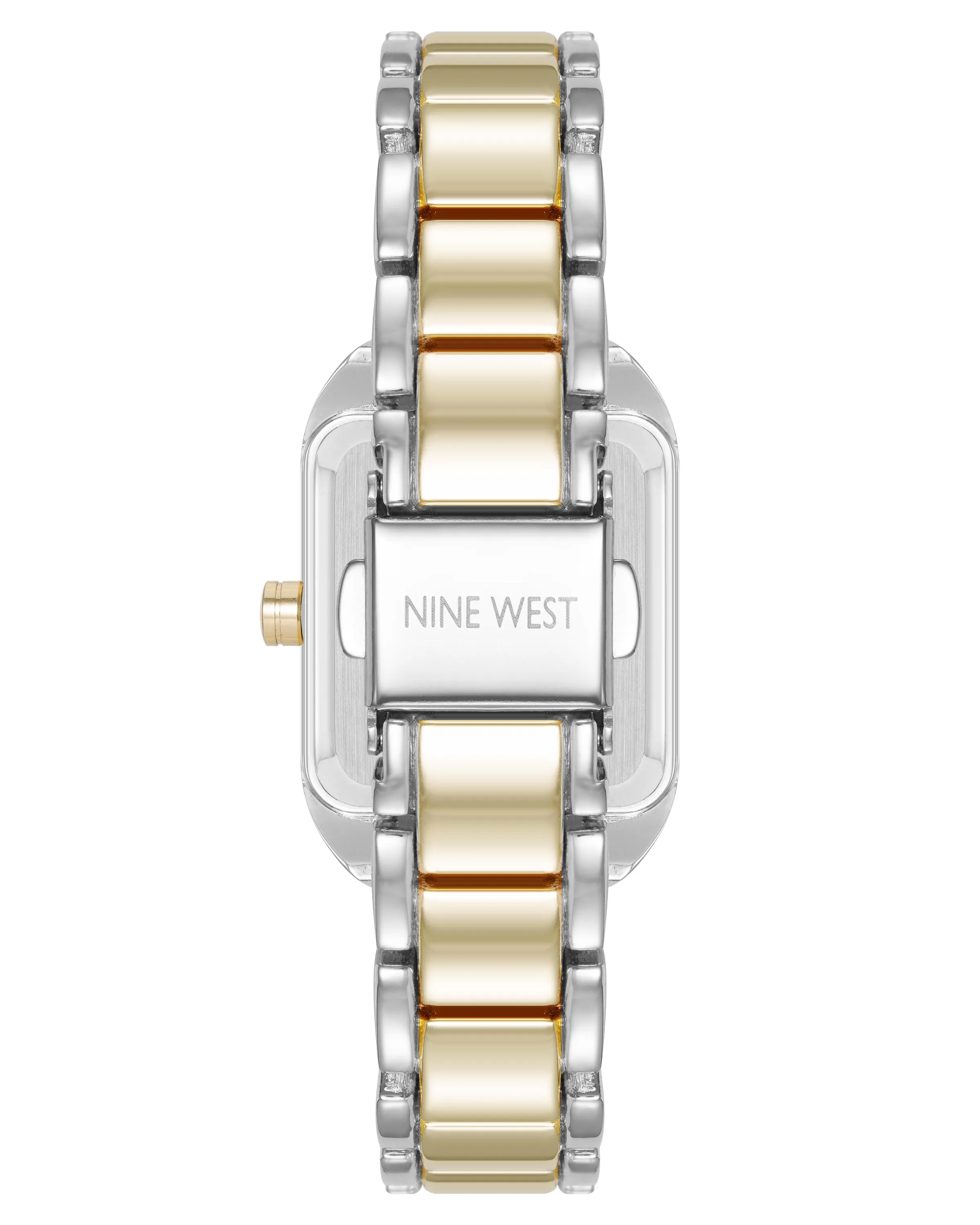 Nine West Womens Square Two-Tone Bracelet Watch