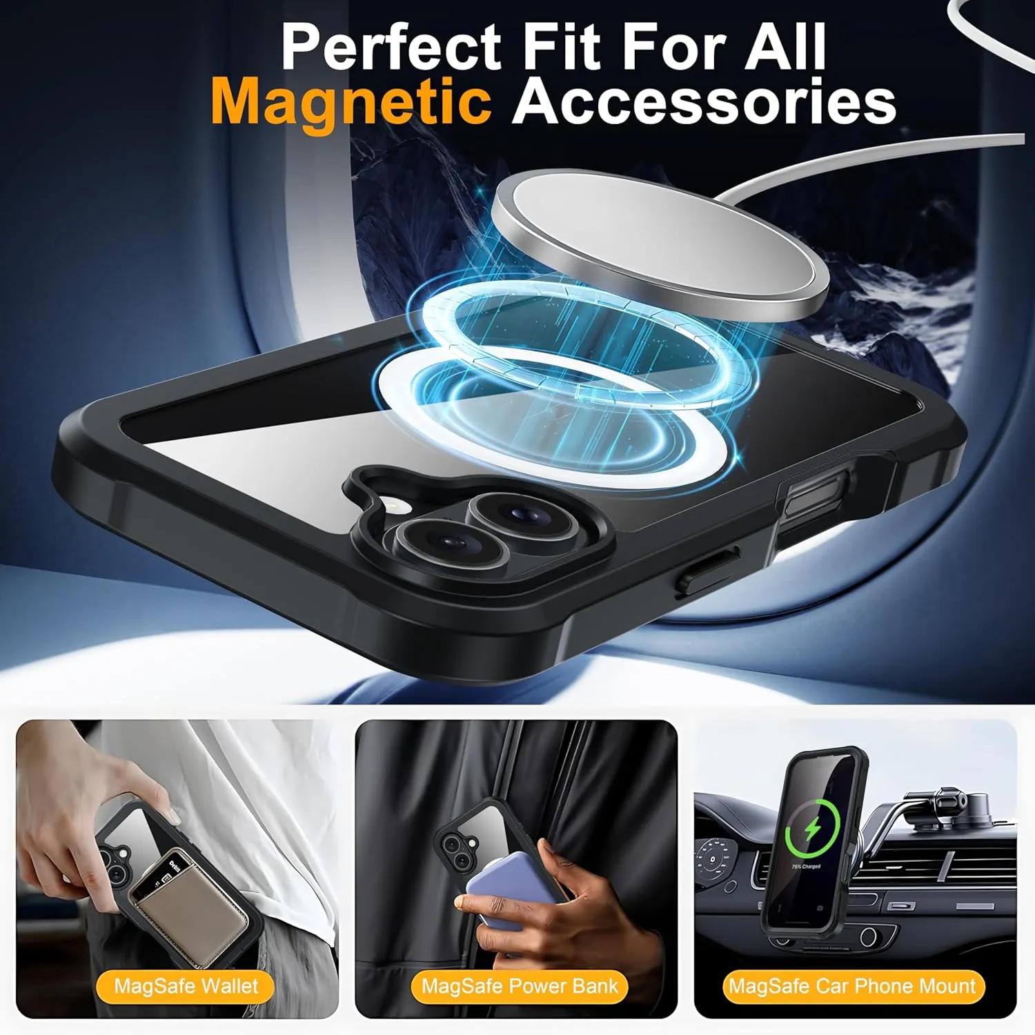 OAKTREE Full-Body Case with Built-in Privacy Screen Protector for iPhone 16 (6.1")