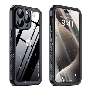 OAKTREE iPhone 15 Pro Max 6.7" Shockproof Waterproof Full-Body Rugged Case - Black / Clear