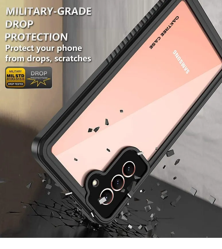 OAKTREE Samsung Galaxy S21  Plus Shockproof Waterproof Rugged Case - Black/Clear