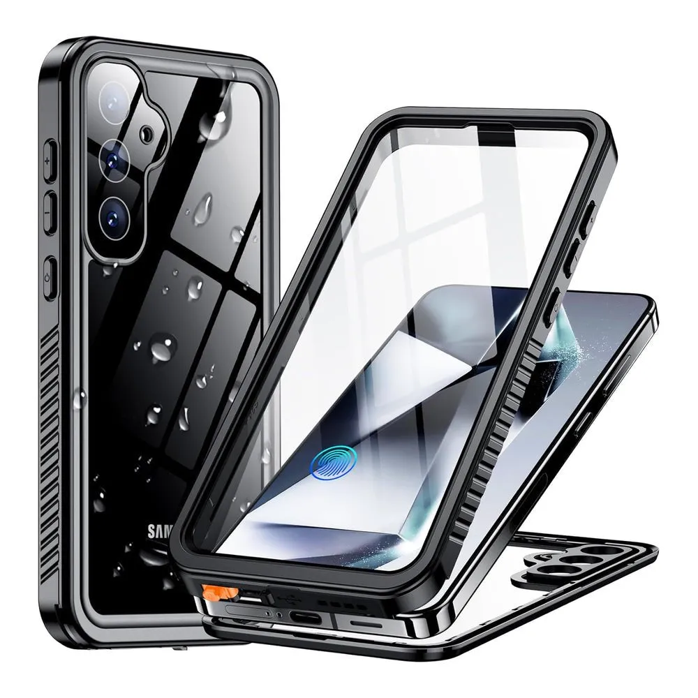 OAKTREE Samsung Galaxy S25 5G 6.2 inch Shockproof Waterproof Full-Body Rugged Case - Black/Clear
