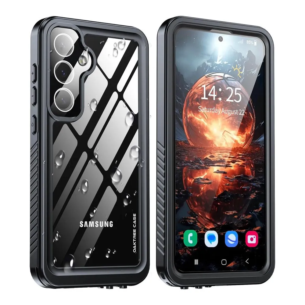 OAKTREE Samsung Galaxy S25 5G 6.2 inch Shockproof Waterproof Full-Body Rugged Case - Black/Clear