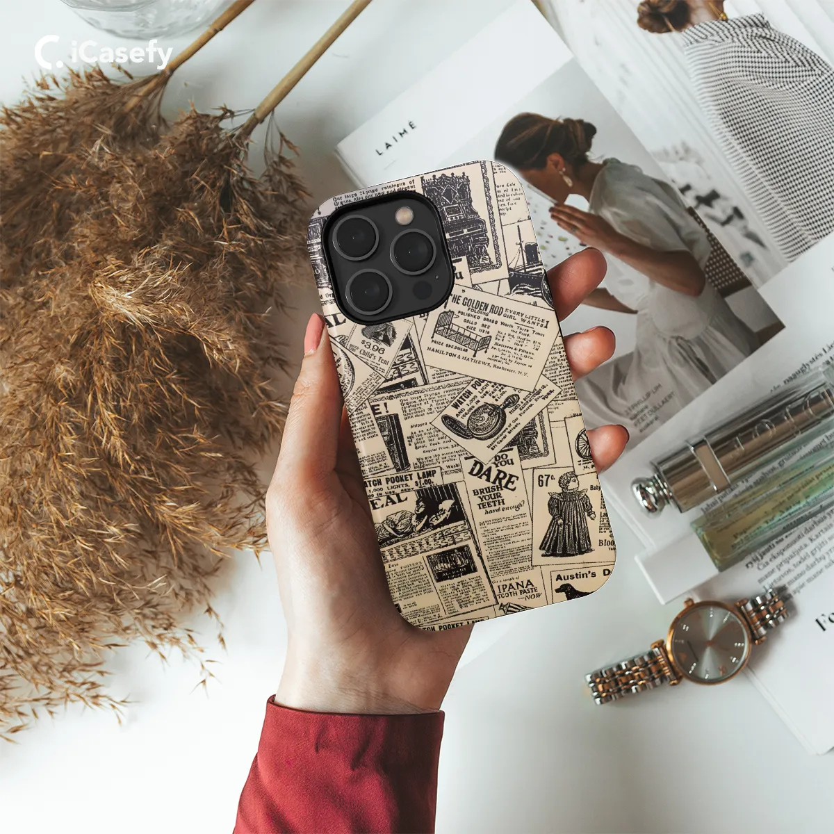 Old Newspaper Ledger Paperwhite Kindle Phone Case iPhone Samsung Pixel & More 63