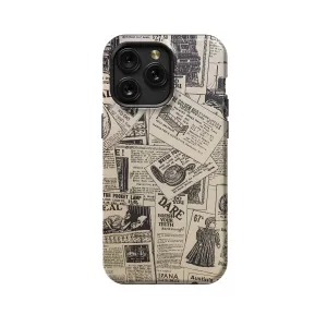 Old Newspaper Ledger Paperwhite Kindle Phone Case iPhone Samsung Pixel & More 63