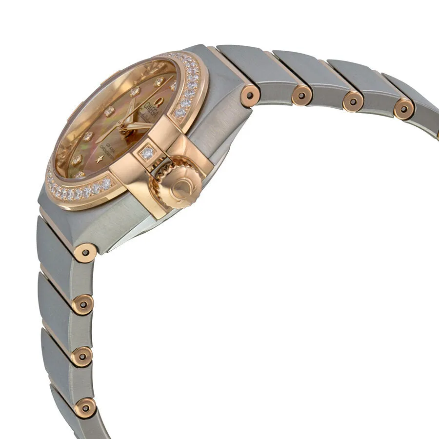 Omega Constellation Brown Mother of Pearl Diamond Automatic Ladies Watch 12325272057001 123.25.27.20.57.001