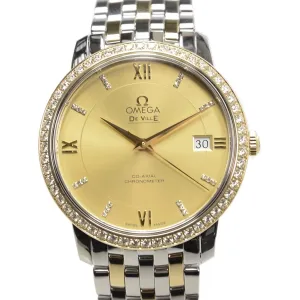 Omega De Ville Prestige Champagne Dial Ladies Two Tone Watch 424.25.37.20.58.001
