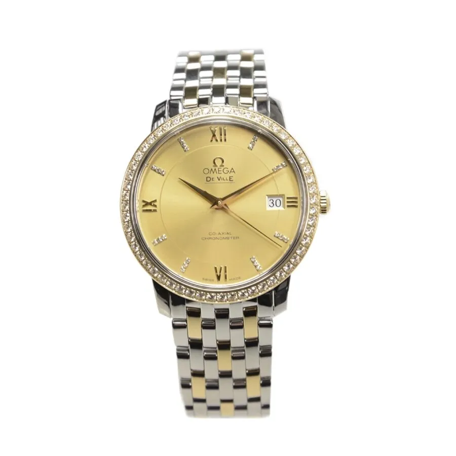 Omega De Ville Prestige Champagne Dial Ladies Two Tone Watch 424.25.37.20.58.001