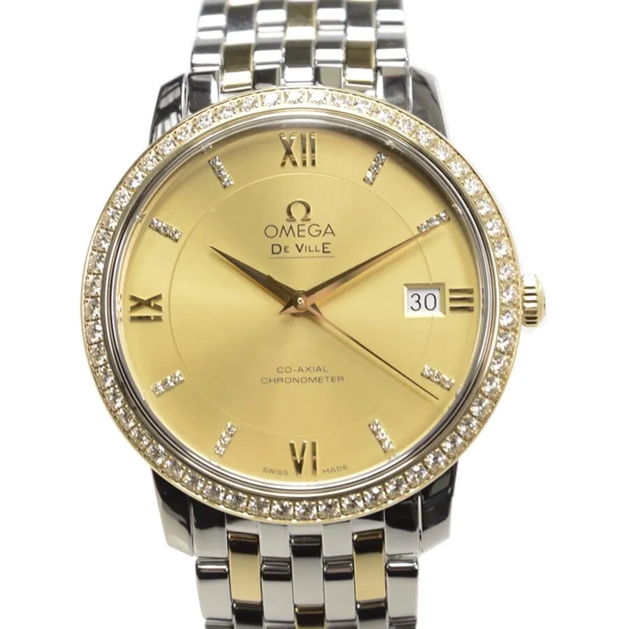 Omega De Ville Prestige Champagne Dial Ladies Two Tone Watch 424.25.37.20.58.001