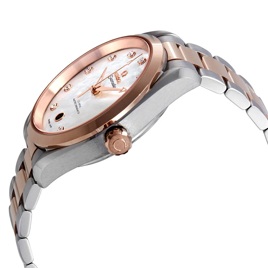 Omega Seamaster Aqua Terra Mother of Pearl Diamond Dial 38 mm Watch 220.20.38.20.55.001