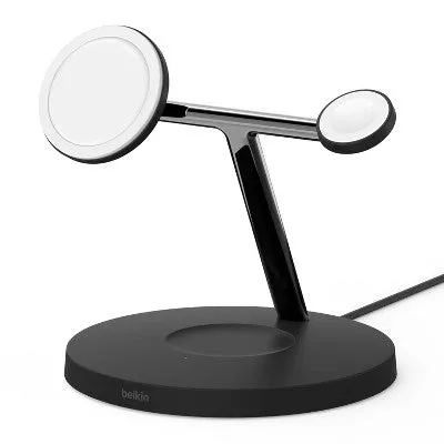 Open Box - Belkin BoostCharge Pro 15W 3-in-1 Wireless Charger with MagSafe