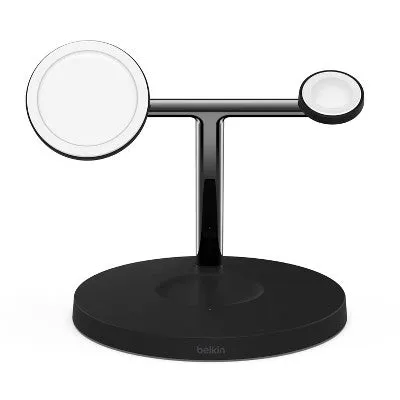Open Box - Belkin BoostCharge Pro 15W 3-in-1 Wireless Charger with MagSafe