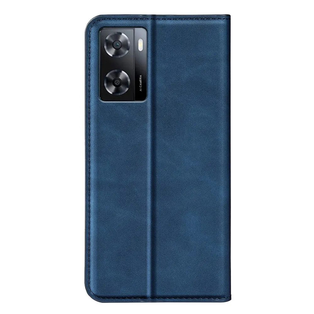 Oppo A57s / A57 Leather Case Flip Cover with Card Slots - Blue