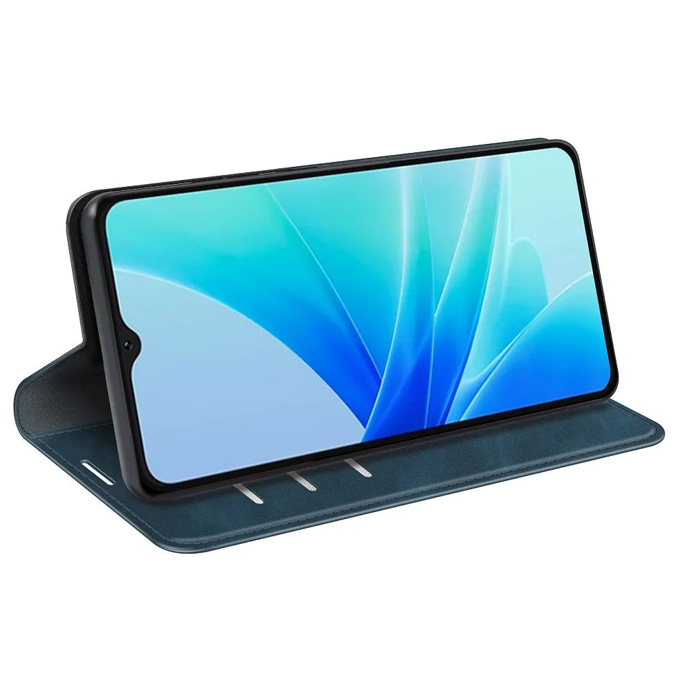Oppo A57s / A57 Leather Case Flip Cover with Card Slots - Blue