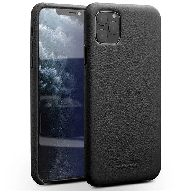 Original Genuine Leather Back Case For Apple iPhone 11 Pro Max Case For iPhone 11/Pro/Max  Luxury Litchi Pattern Phone Bag Case