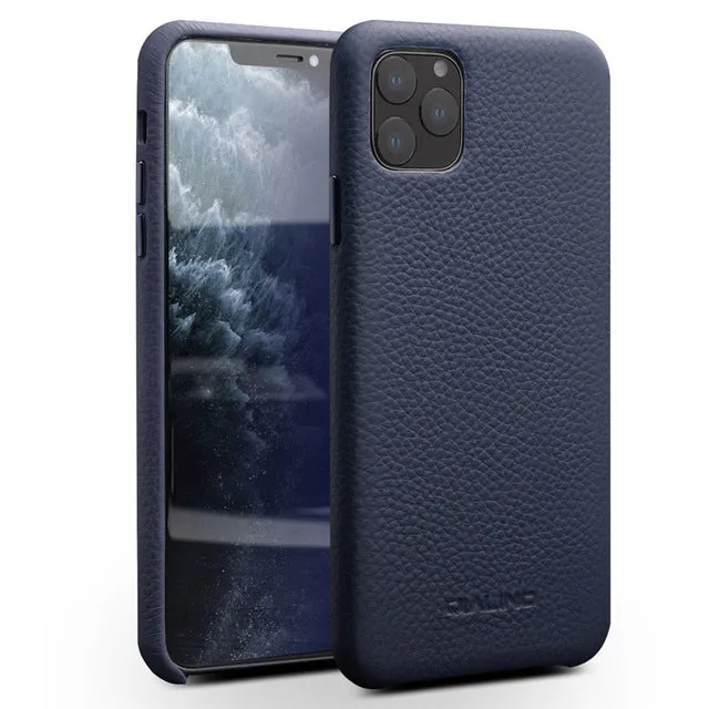 Original Genuine Leather Back Case For Apple iPhone 11 Pro Max Case For iPhone 11/Pro/Max  Luxury Litchi Pattern Phone Bag Case