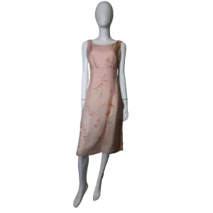 Oscar De La Renta Floral Print Silk Chiffon Dress Size 10