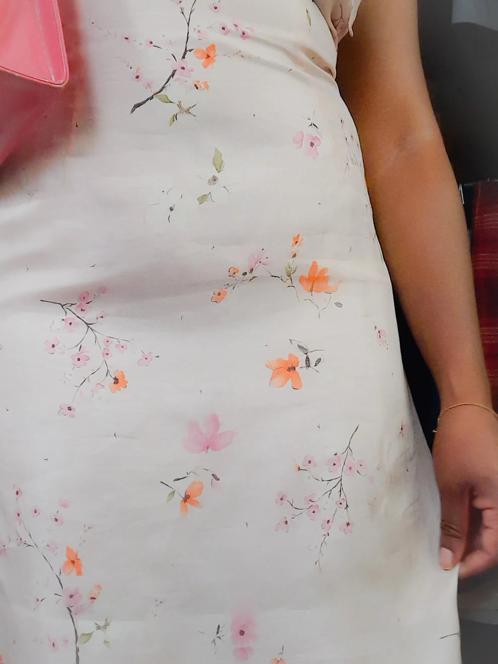 Oscar De La Renta Floral Print Silk Chiffon Dress Size 10