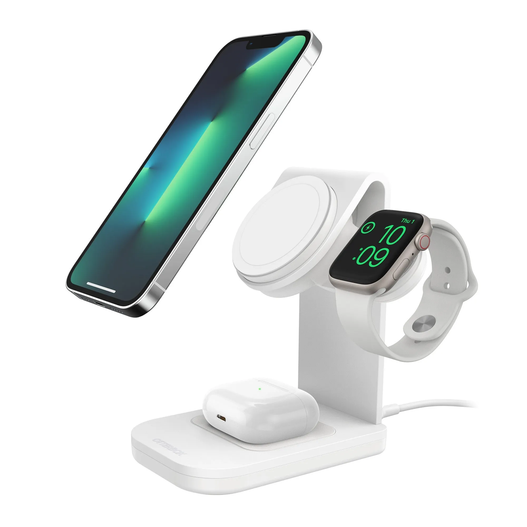 Otterbox 3-in-1 Charging Station Made for MagSafe w/ Apple Watch Charger   Airpods - White - 15-10678