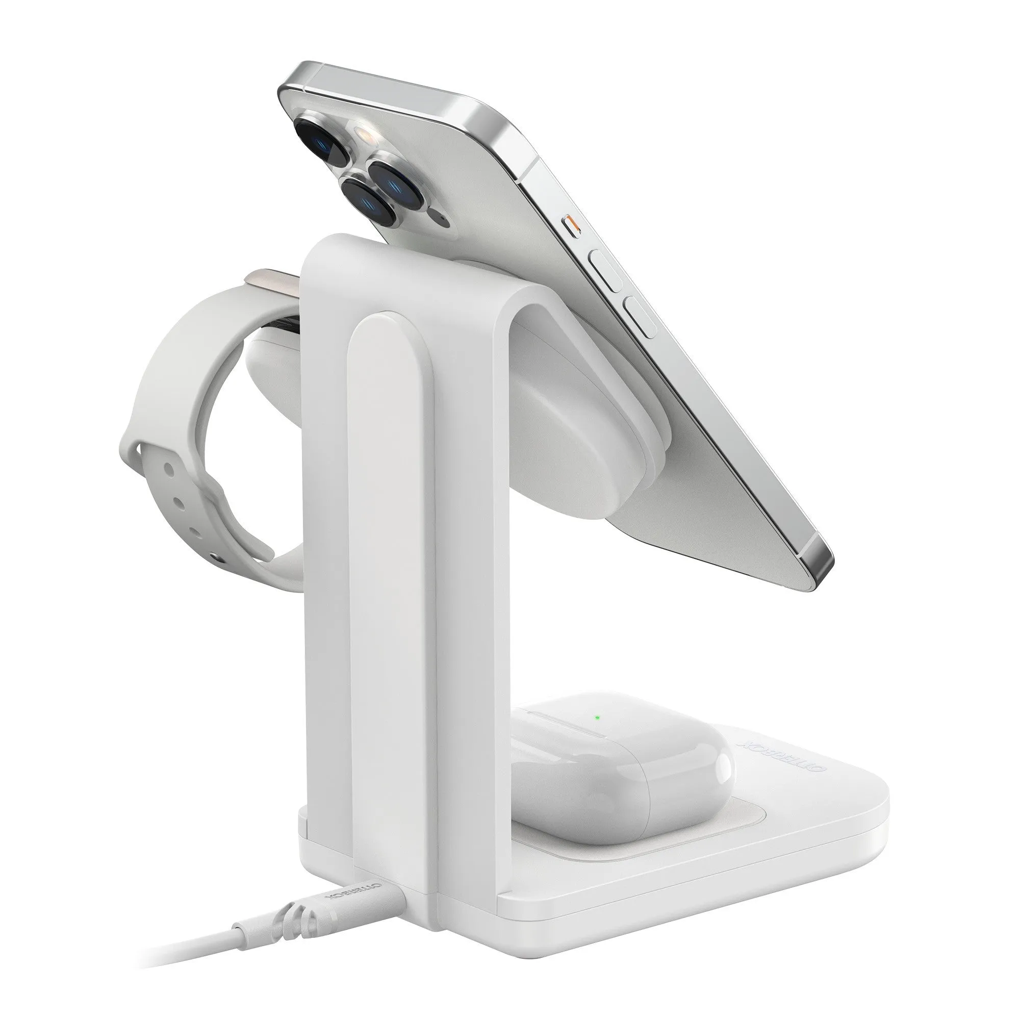 Otterbox 3-in-1 Charging Station Made for MagSafe w/ Apple Watch Charger   Airpods - White - 15-10678
