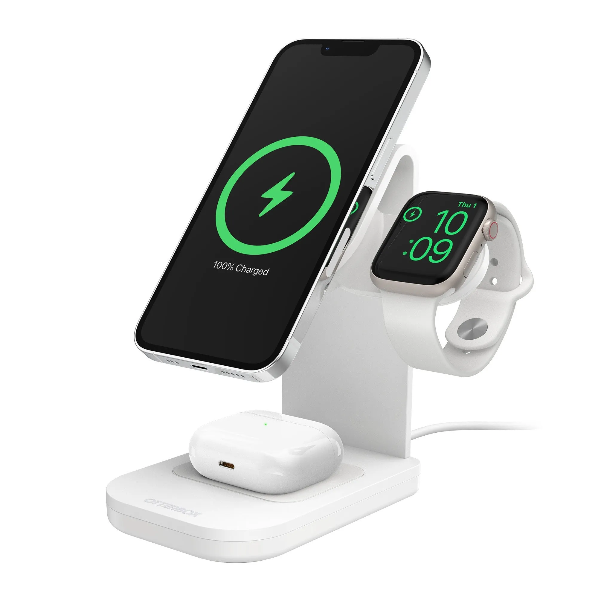 Otterbox 3-in-1 Charging Station Made for MagSafe w/ Apple Watch Charger   Airpods - White - 15-10678