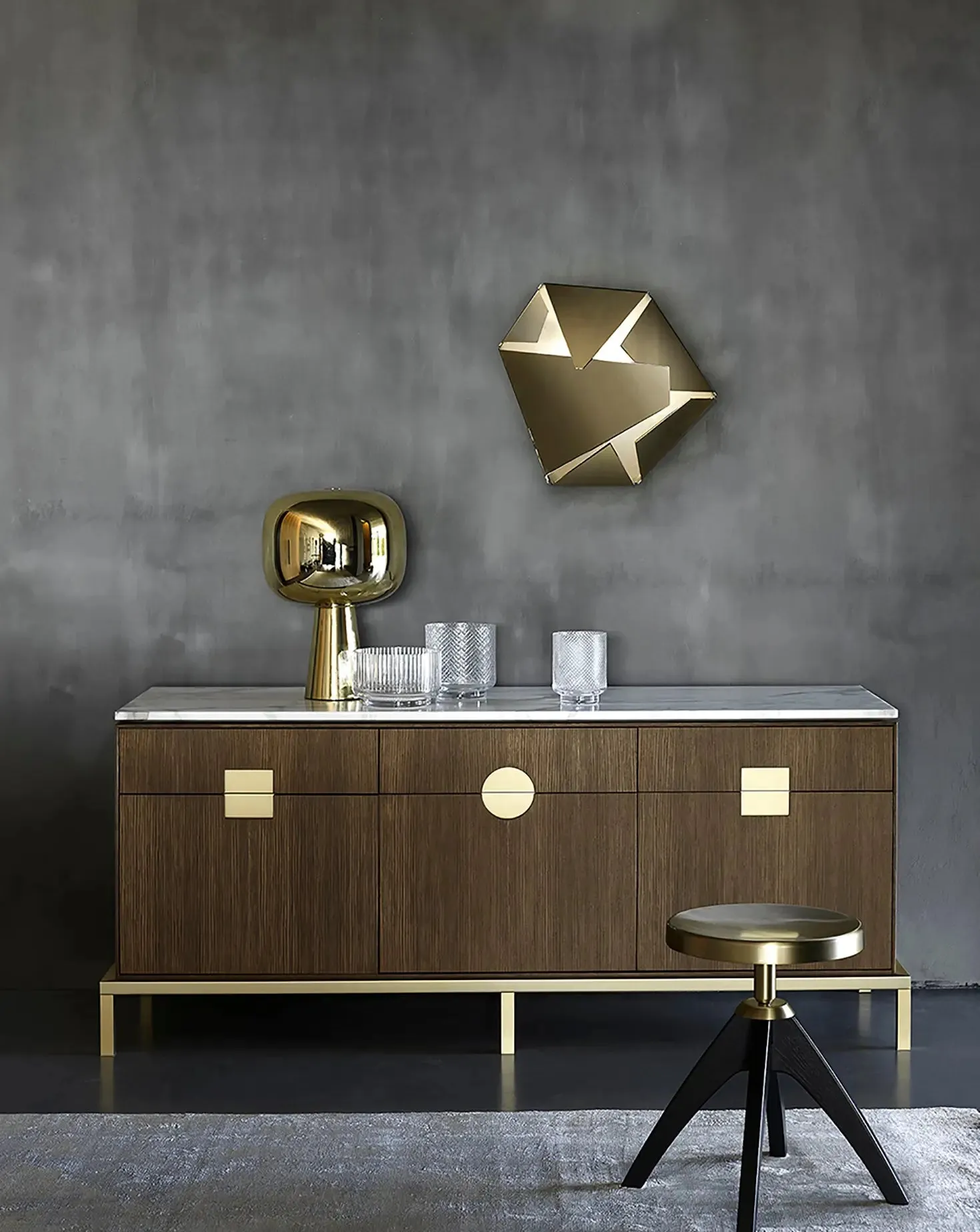 Paolo Rizzatto Zuan Oak Wood Dining Cabinet