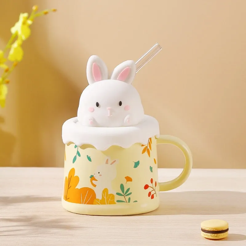 Pastel Animal Mug & Straw Set