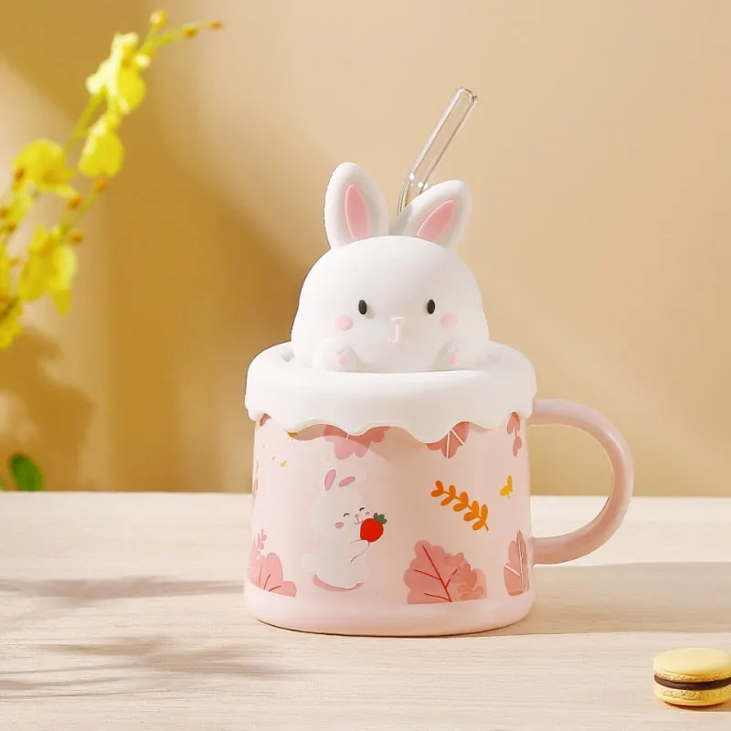 Pastel Animal Mug & Straw Set
