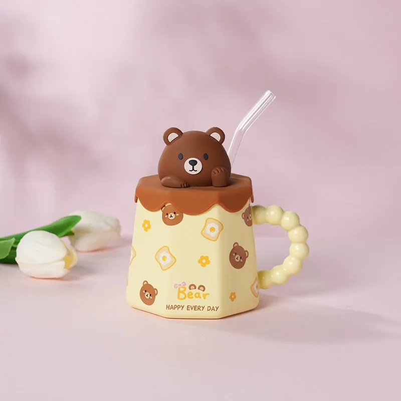 Pastel Animal Mug & Straw Set