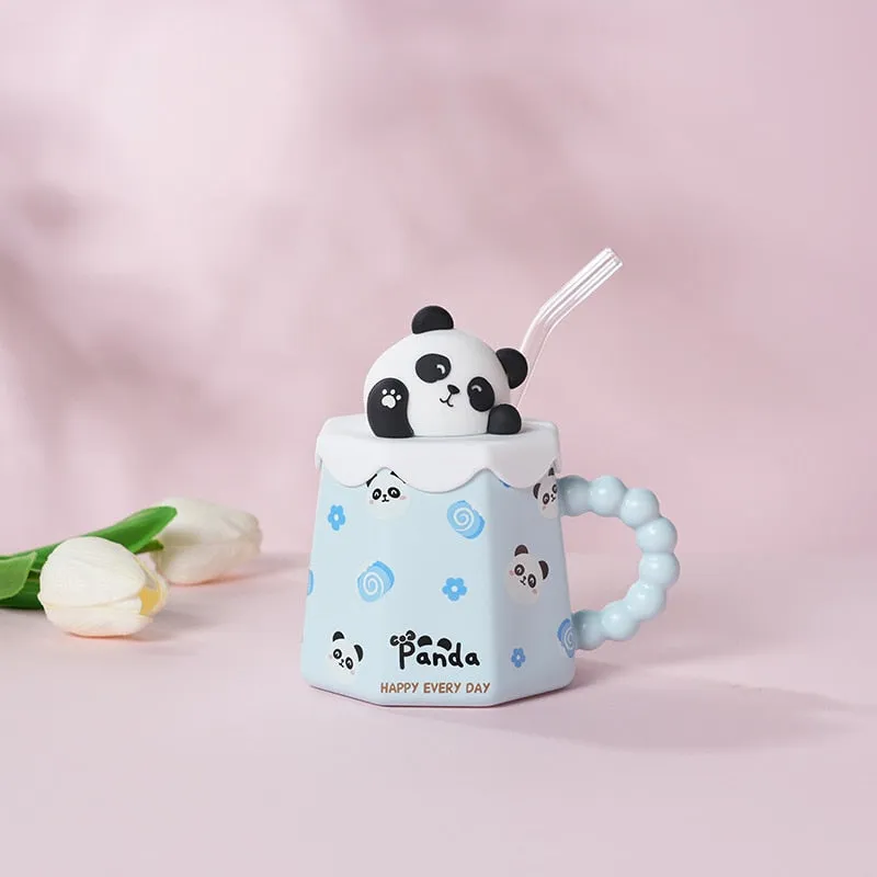 Pastel Animal Mug & Straw Set