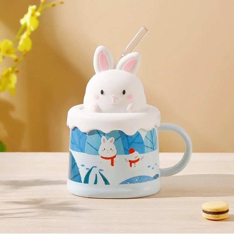 Pastel Animal Mug & Straw Set