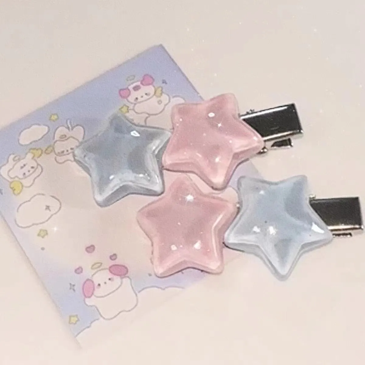 Pastel Candy Star Hair Clips