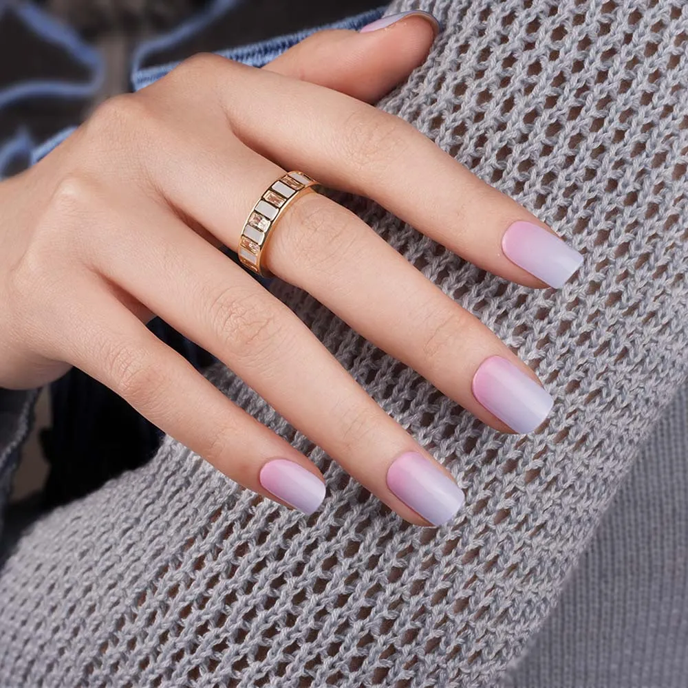 Pastel Dreams Ombre Semi Cured Gel Nail Strips | Rose Horizon - 2489