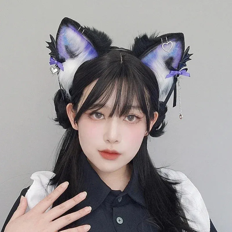 Pastel Goth Pierced Fox/Neko Ears